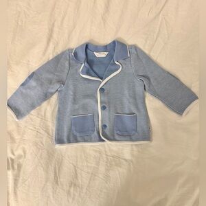 Mayoral Light Blue Baby Cardigan with White Edging